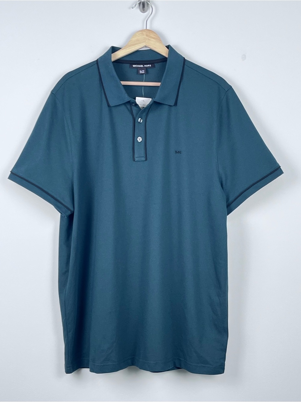 NWT Michael Kors Men's Cotton Blend Polo with Embroidered Logo Size XL; Preppy